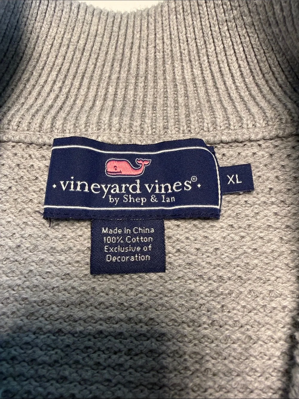 Vineyard Vines Men's Heather Gray Half-Zip Knit Pullover